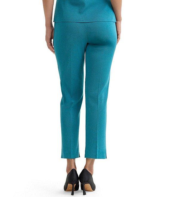 Ming Wang Knit Flat Front Straight Leg Pull-On Pants Product Image