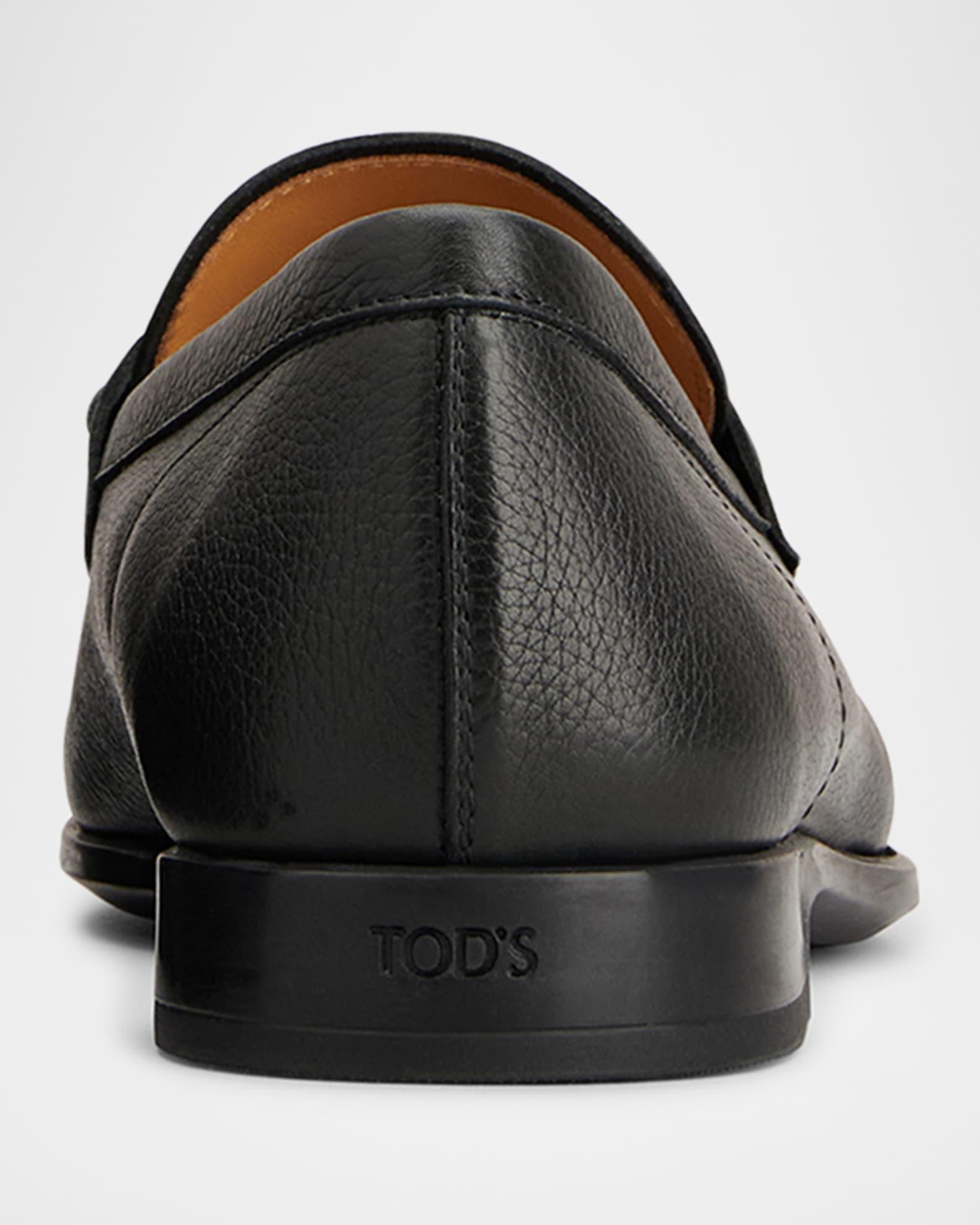 Mens Logo-Detailed Leather Loafers Product Image