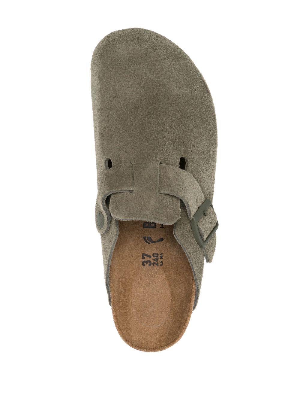 Boston buckle-detail suede clogs  Product Image