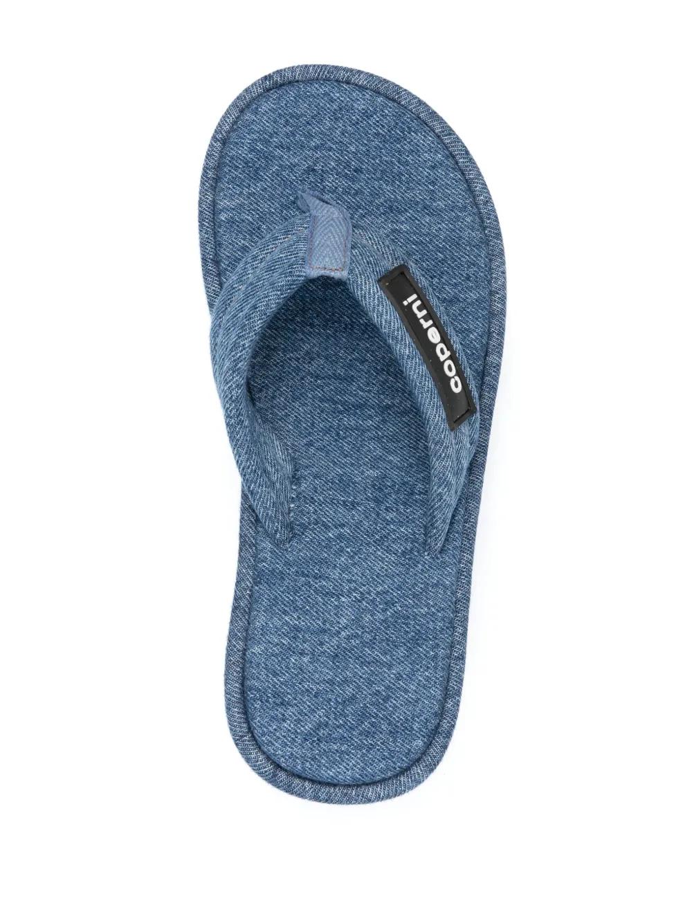 denim 100mm wedge sandals Product Image