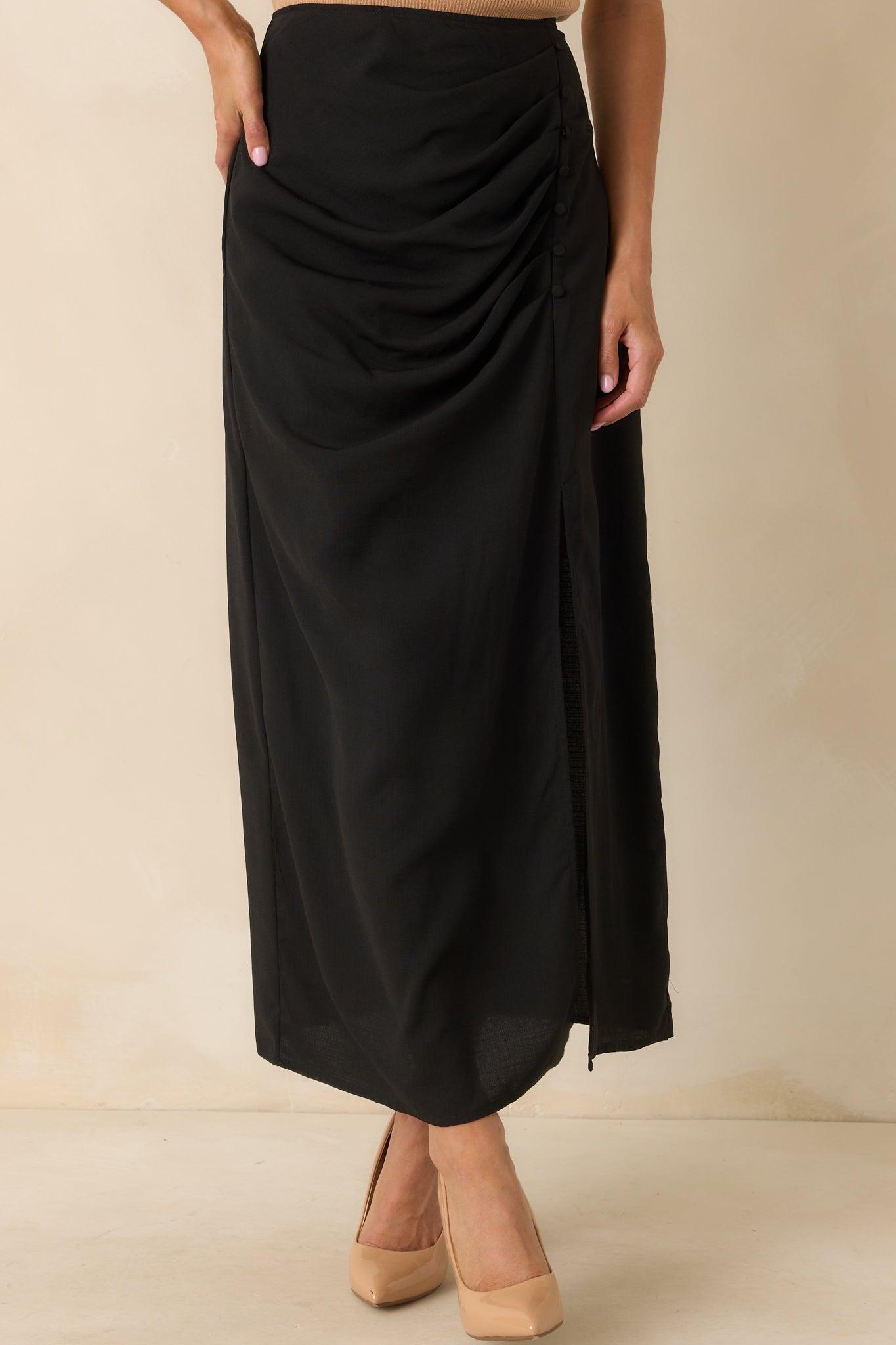 Nocturne Niche Black Midi Skirt Product Image