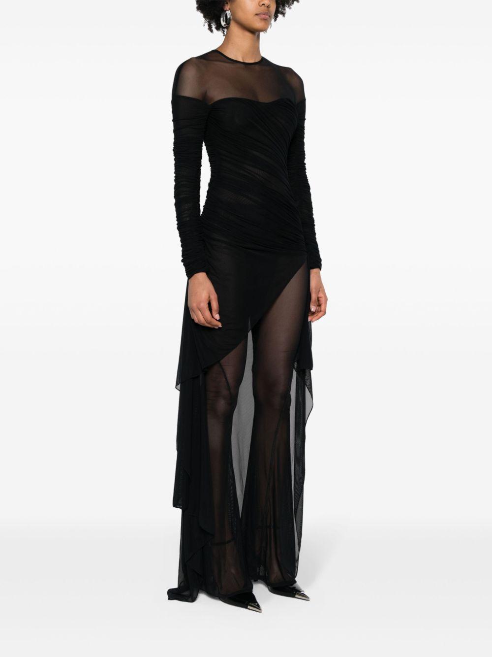 draped mesh jumpsuit Product Image