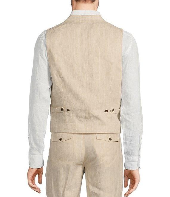 Murano Classic Fit Linen Suit Separates Stripe Vest Product Image