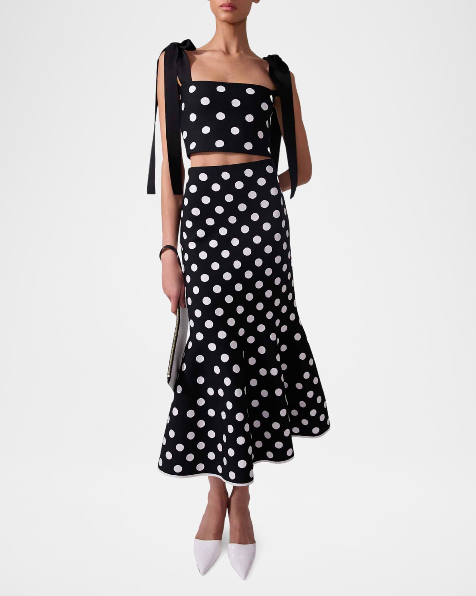 Polka-Dot Midi Trumpet Skirt Product Image