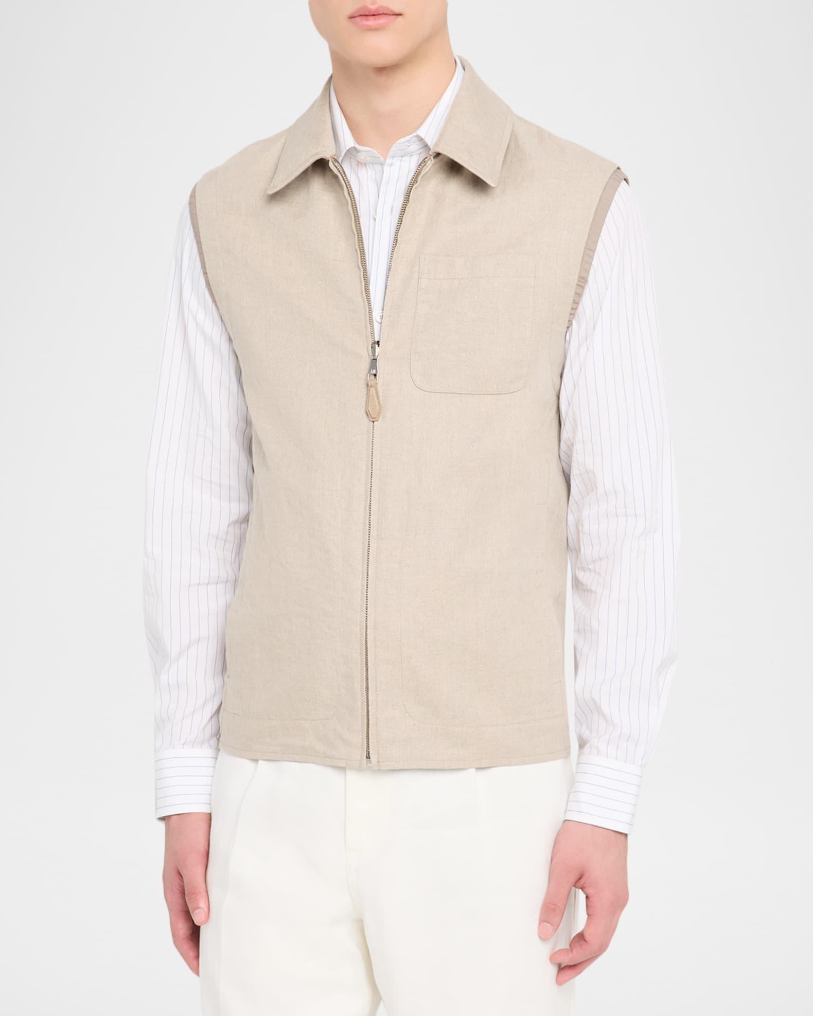 Men's Reversible Linen Full-Zip Vest Product Image