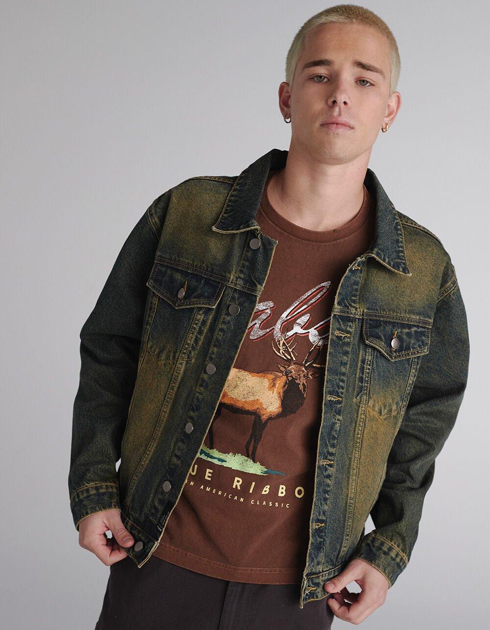 RSQ Mens Overdye Denim Trucker Jacket - INDIGO Product Image