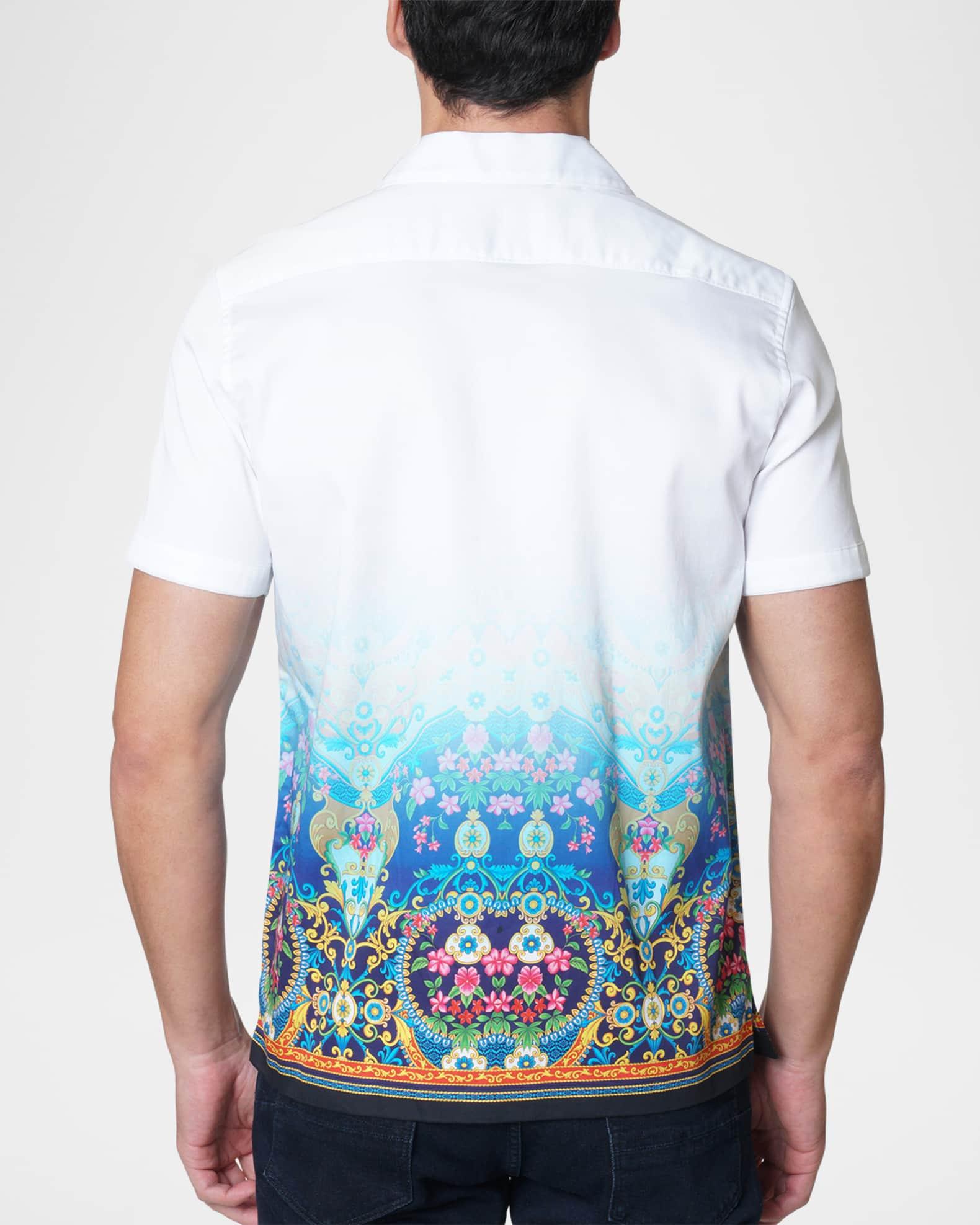 Men's Island Palm Print Short-Sleeve Shirt Product Image