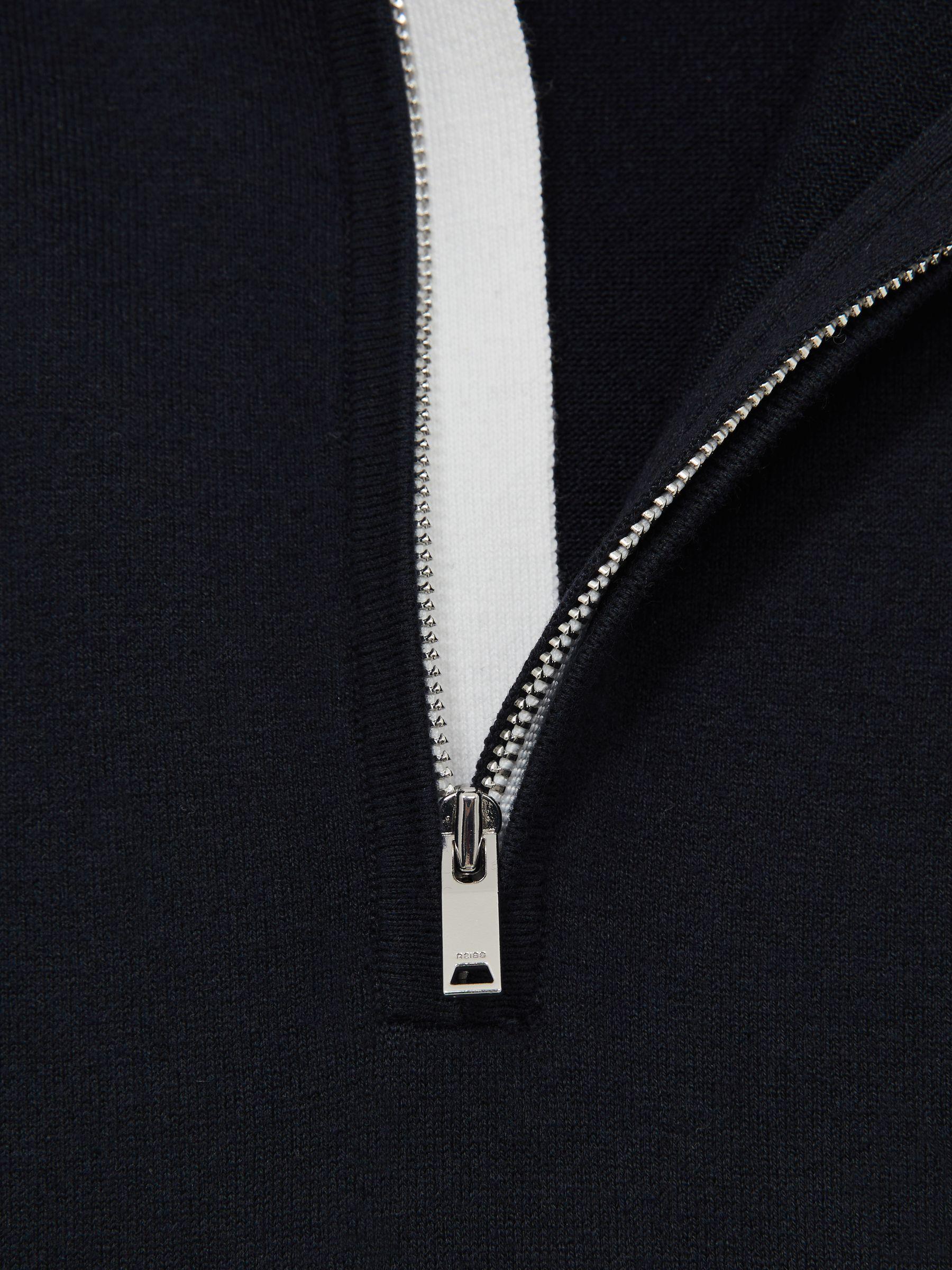 Cotton-Blend Half-Zip Jumper in Navy Product Image