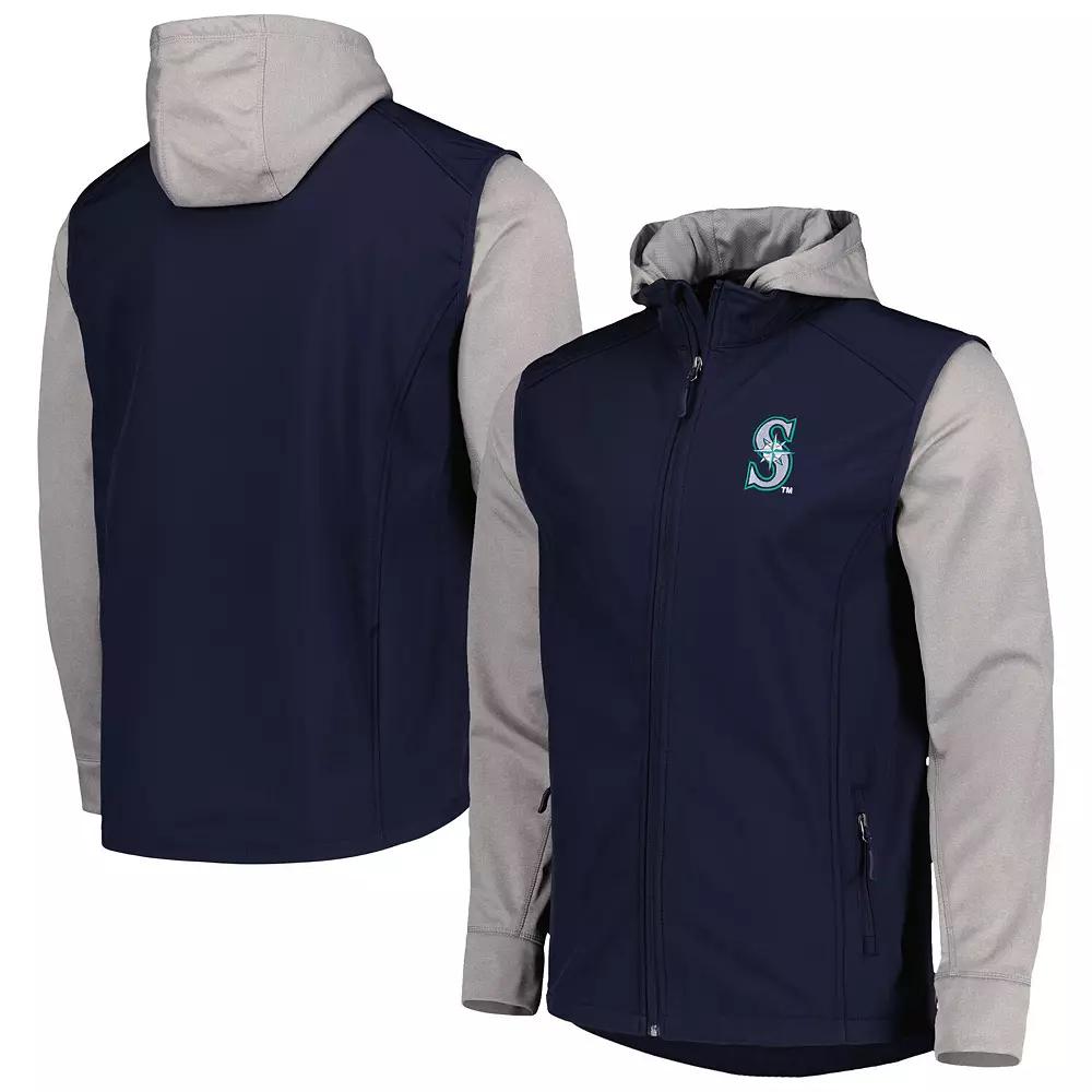 Men's Dunbrooke Navy/Heather Gray Seattle Mariners Alpha Full-Zip Jacket, Size: 2XL, Blue Product Image