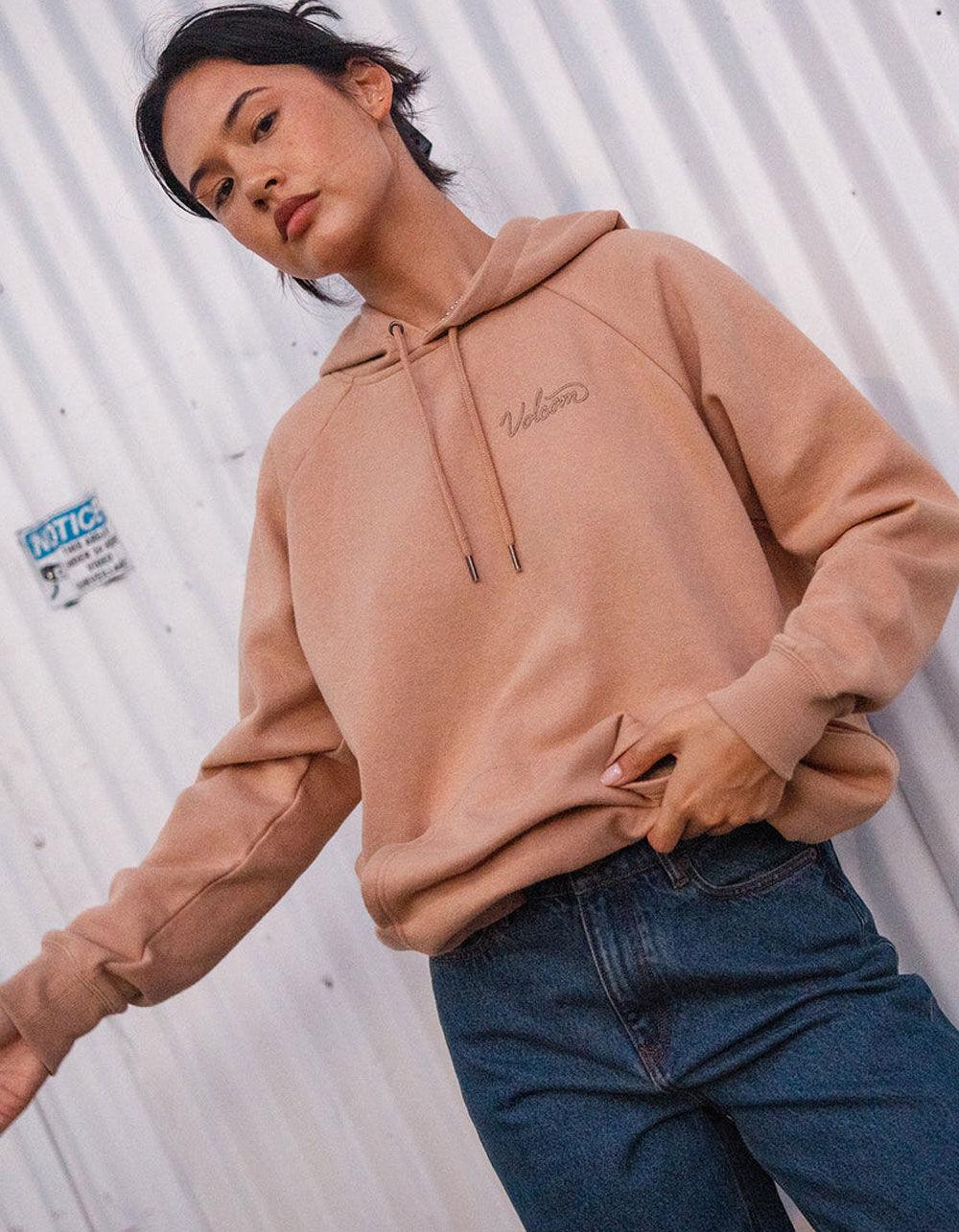 VOLCOM Truly Stoked Womens Oversized Hoodie - SAND Product Image