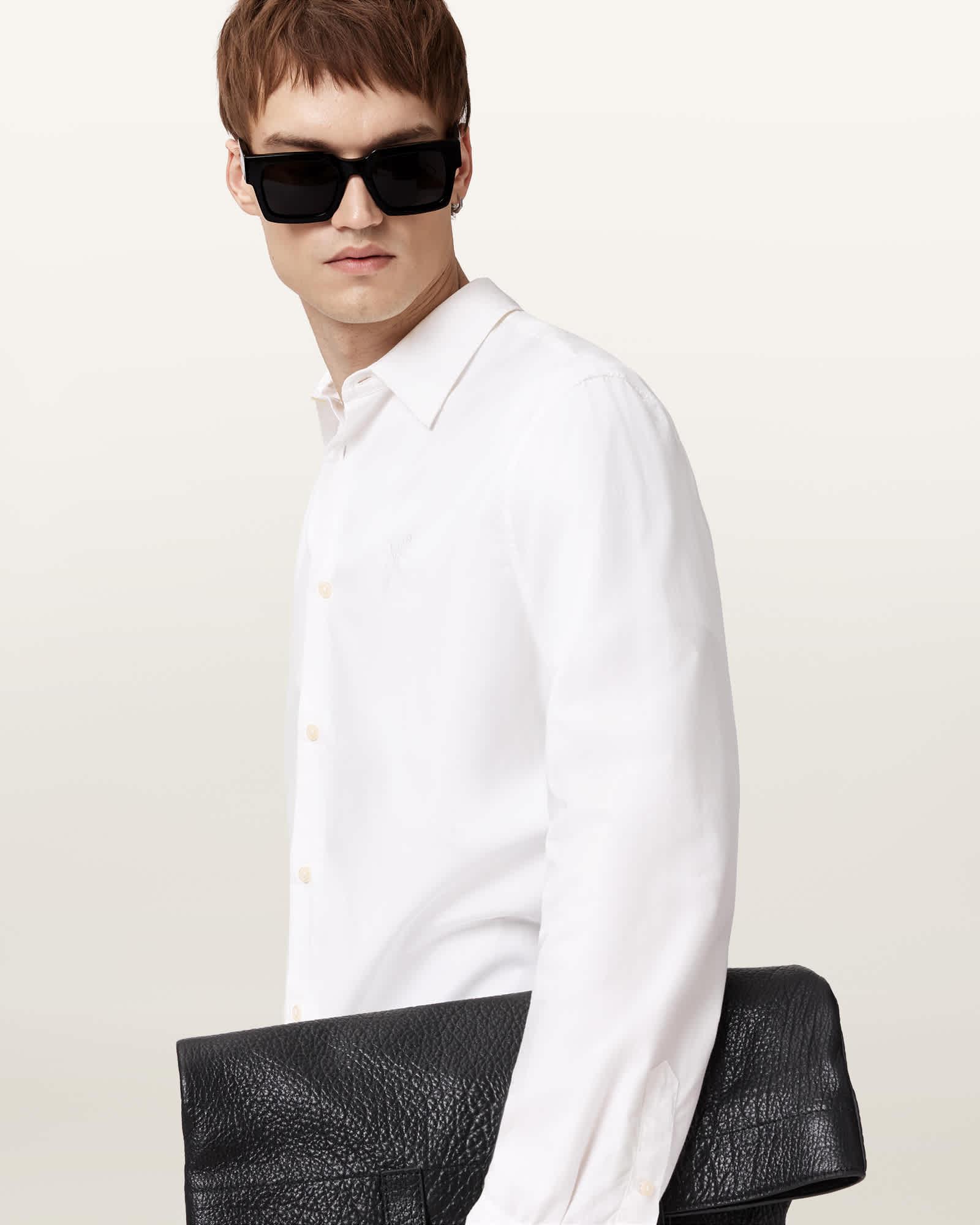 Heartsaints Long Sleeve Shirt White | ALLSAINTS US Product Image