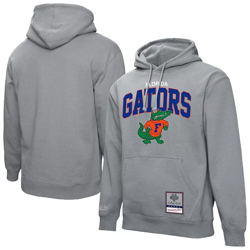 Men's Mitchell & Ness Heather Gray Florida Gators Classic Arch Pullover Hoodie,  Product Image