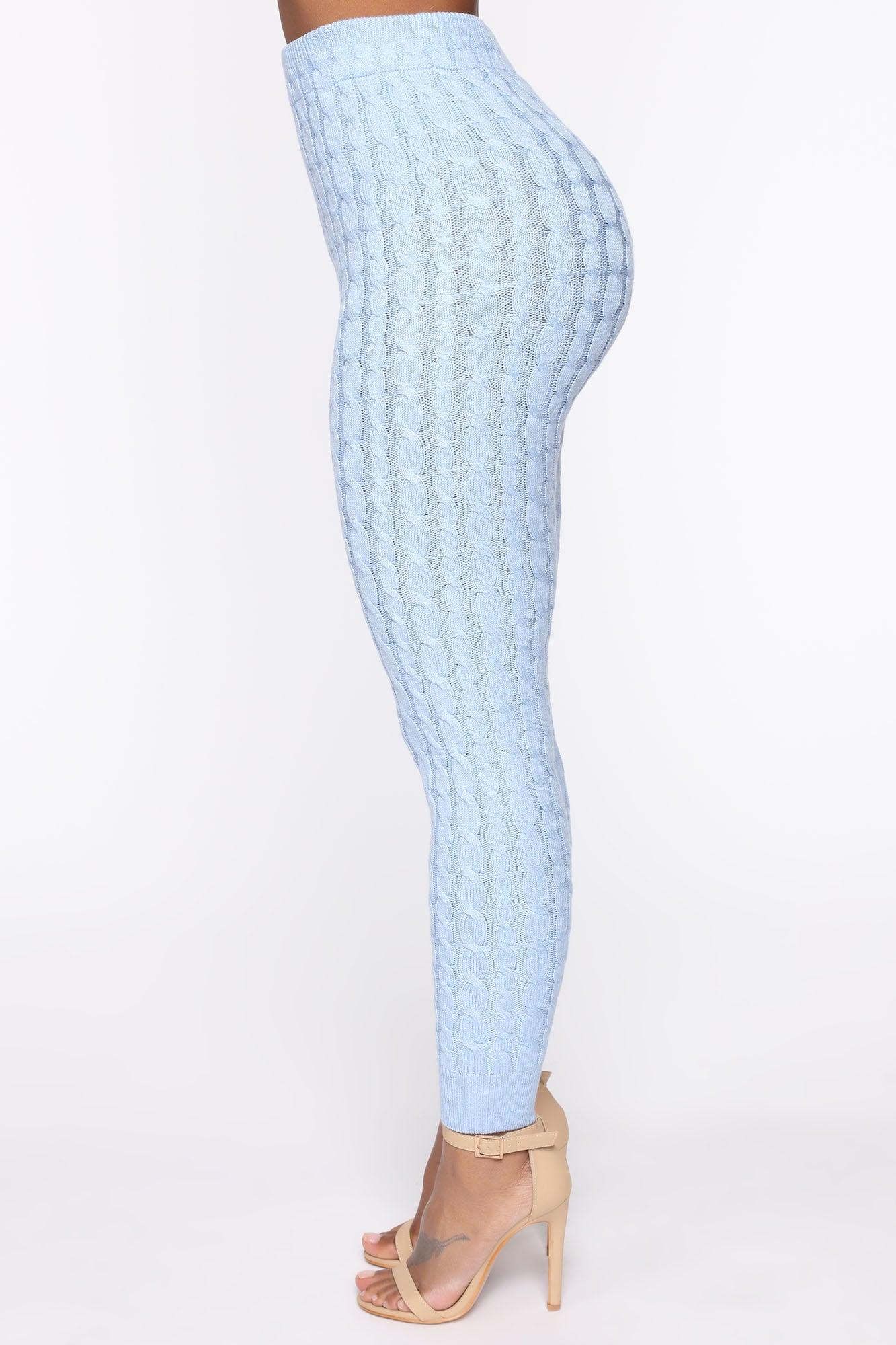 Sweater Sweetie Pant Set - Light Blue Product Image