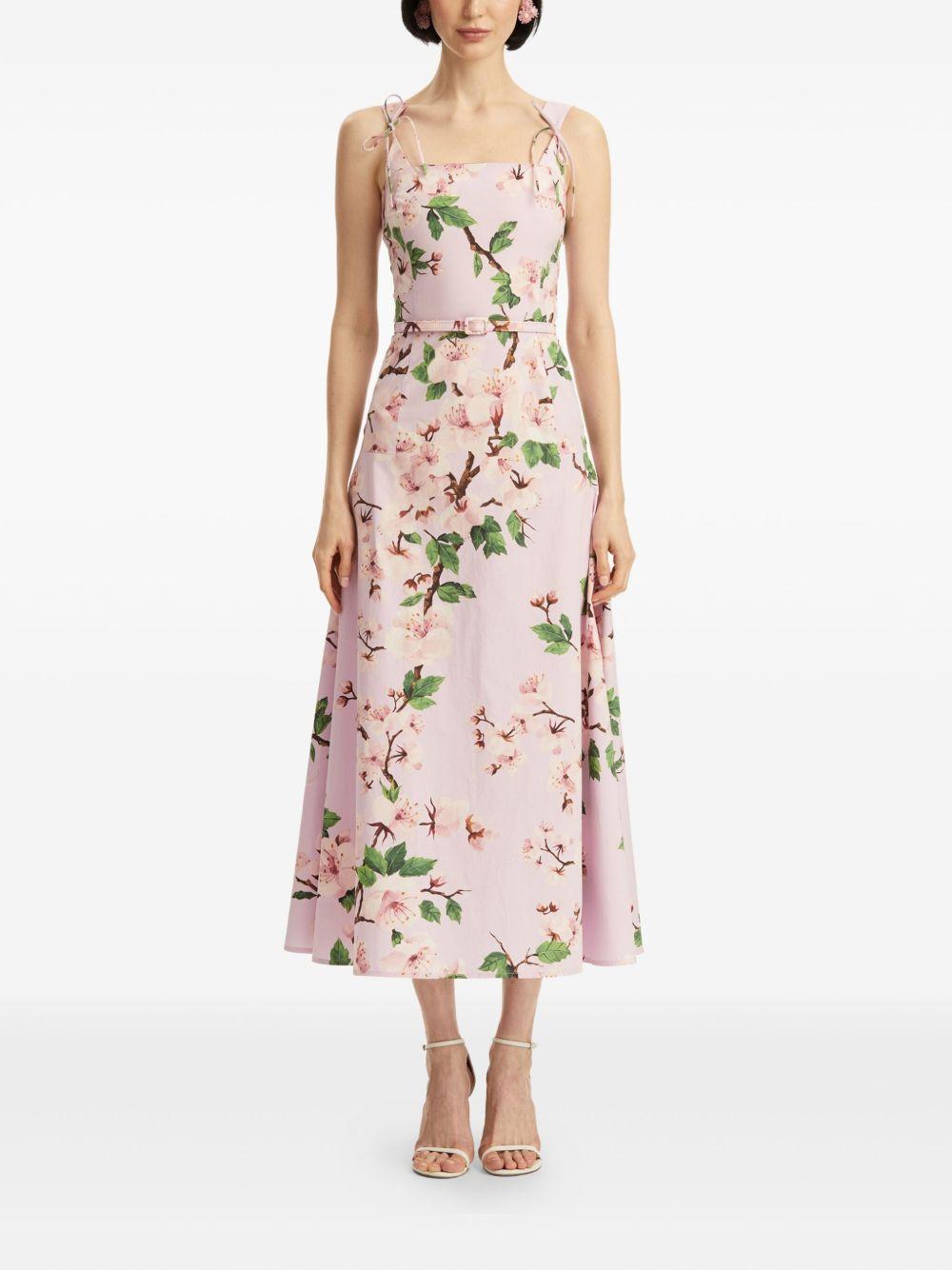 Cherry Blossom-print poplin dress Product Image