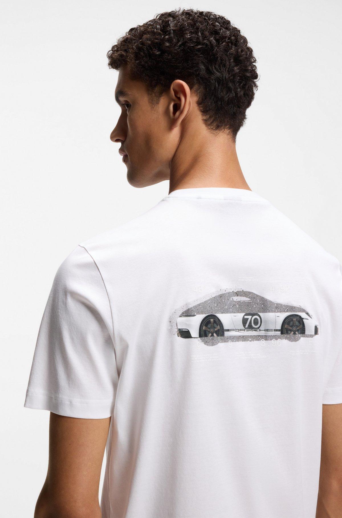 Porsche x BOSS mercerized-cotton T-shirt with rear graphics Product Image