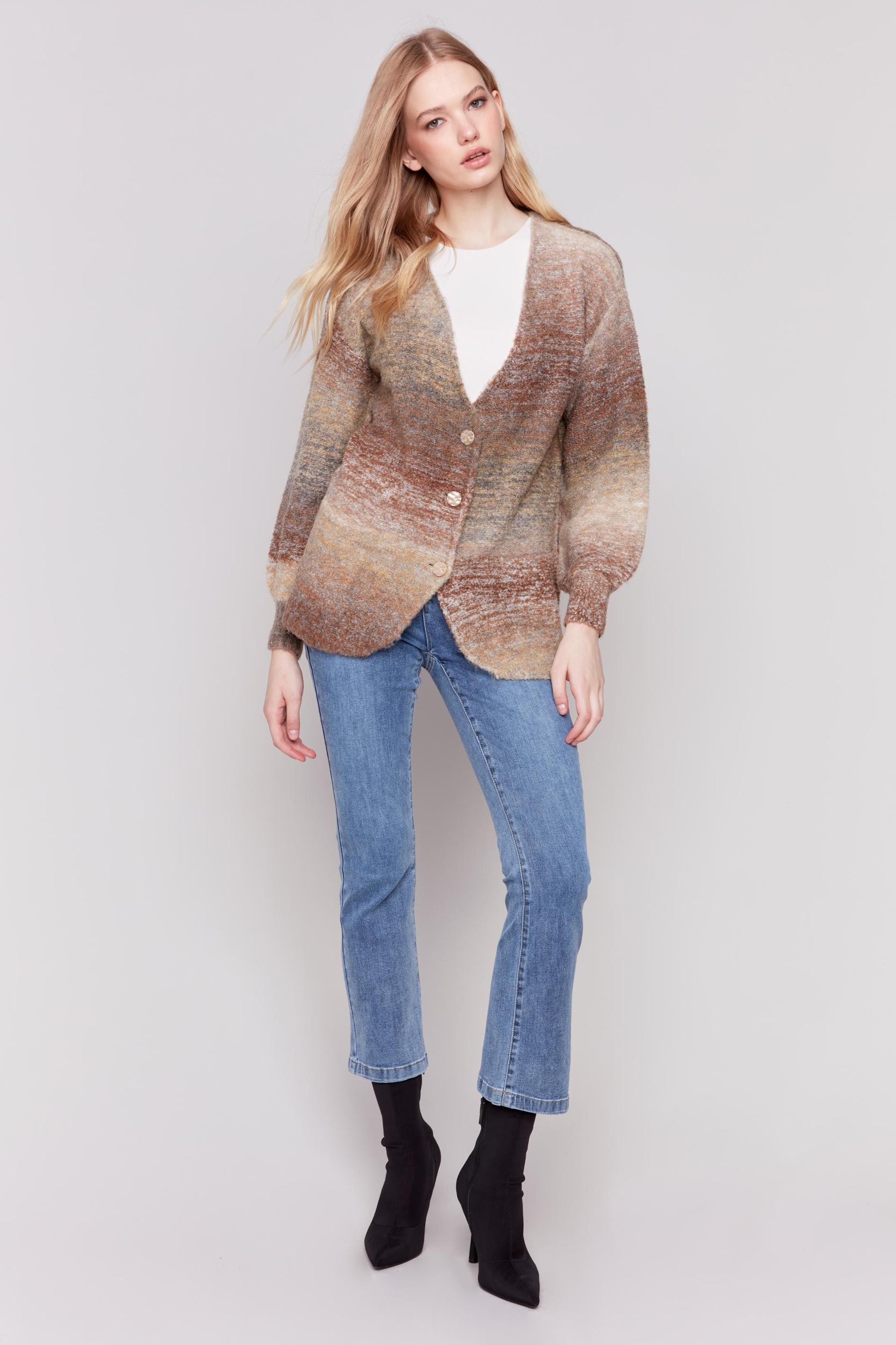 Long Sleeve Boucle Sweater Cardigan Product Image