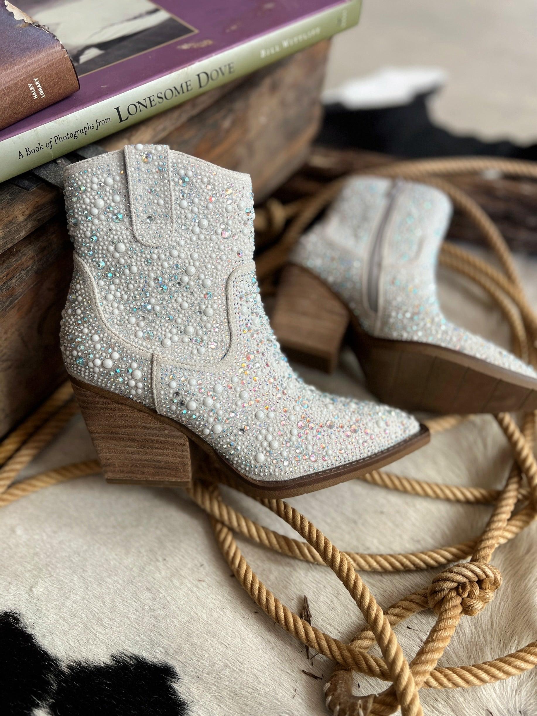 Very G Pearl "Kady" Silver Rhinestone Booties* Product Image
