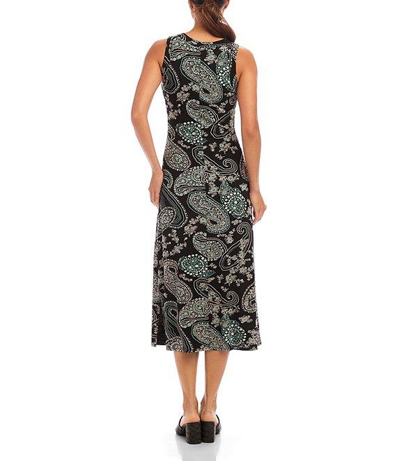 Karen Kane Print Scoop Neck Sleeveless Midi Dress Product Image