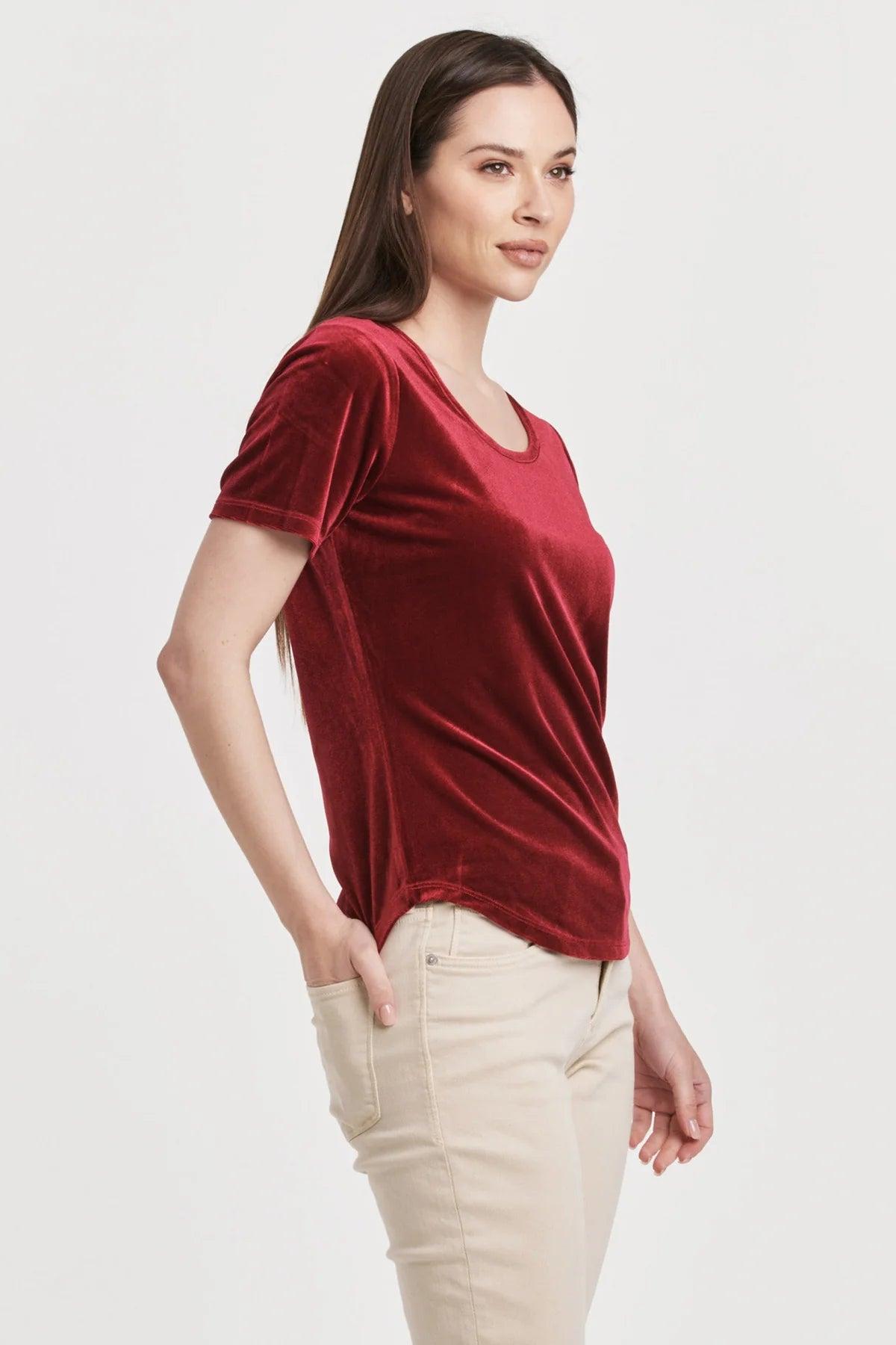 Aimee Scoop Neck Velvet Top Product Image