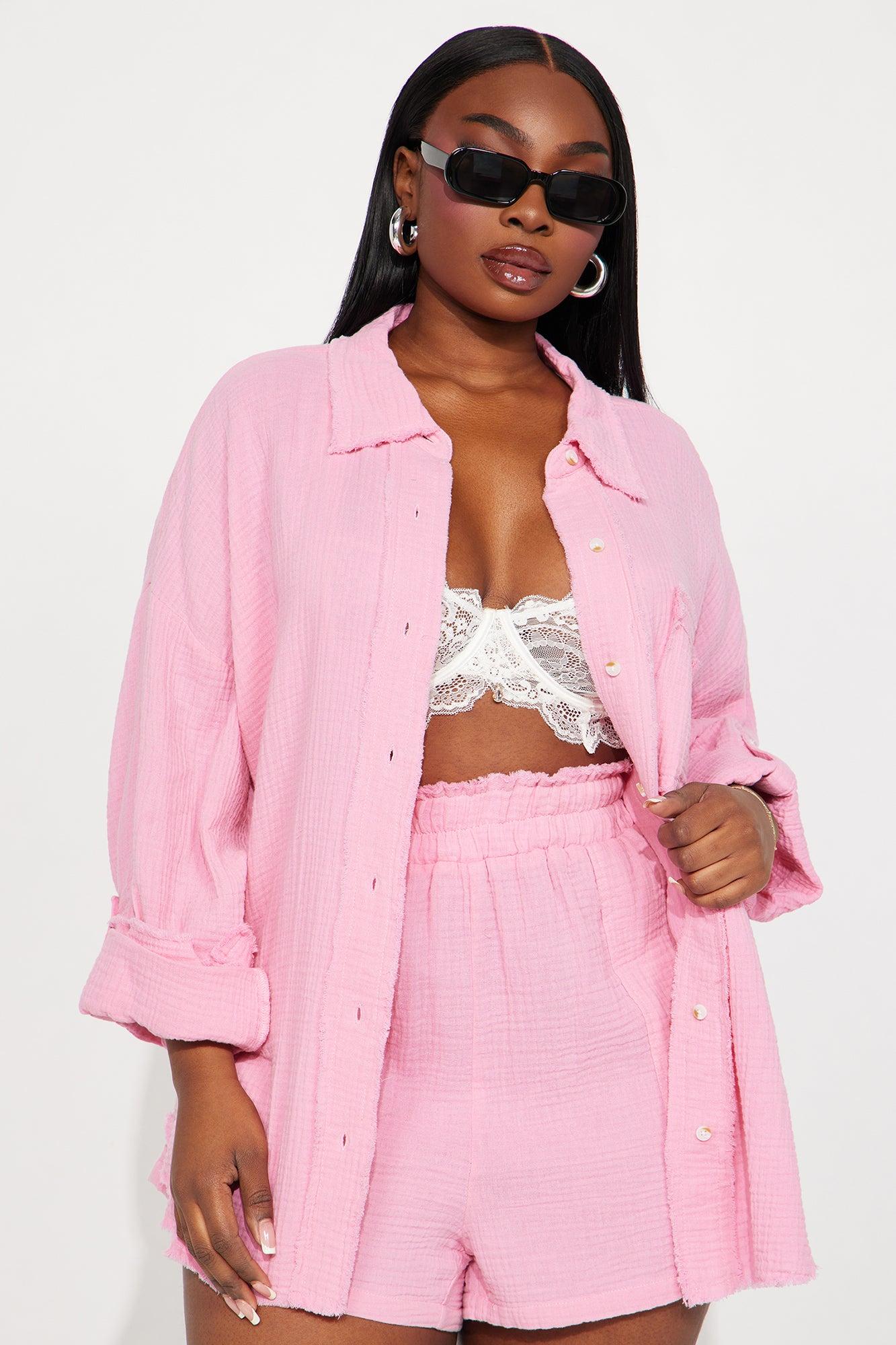 Unforgettable Washed Short Set - Pink Product Image