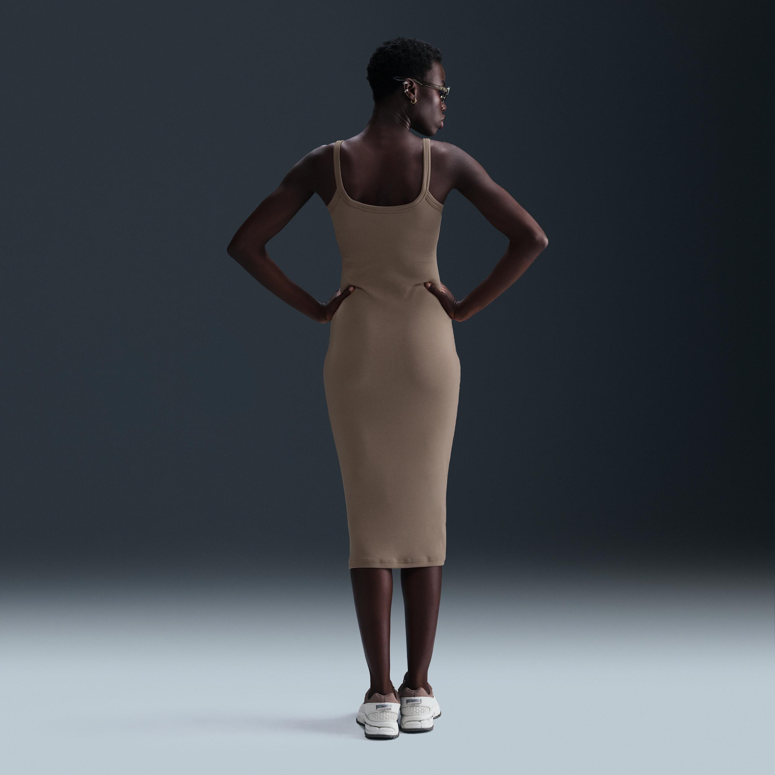 Womens Nike Sportswear Chill Knit Tight Mini-Rib Tank Top Dress | HJ0710-010 Product Image