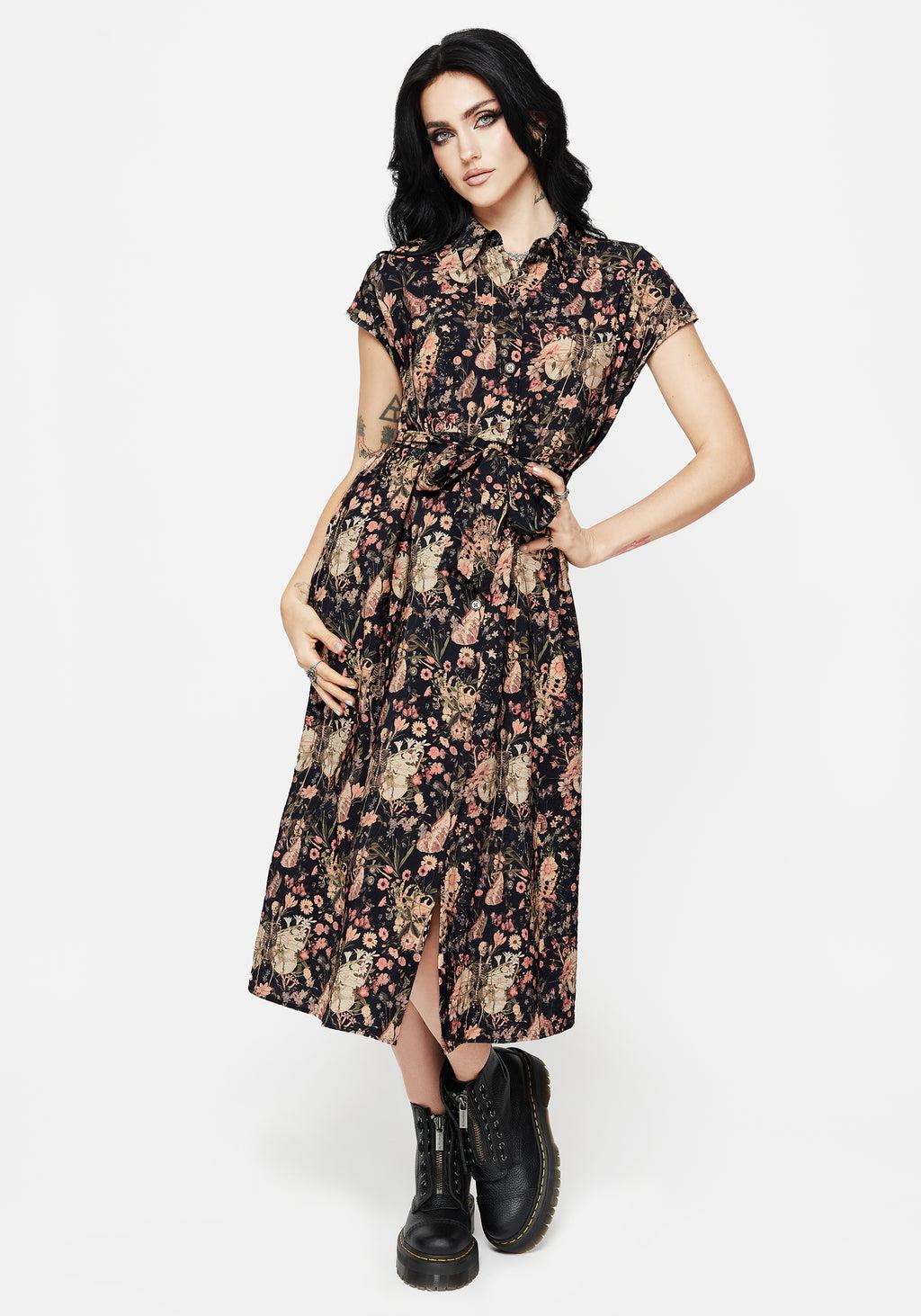 Pixie Floral Print Midi Shirt Dress Product Image