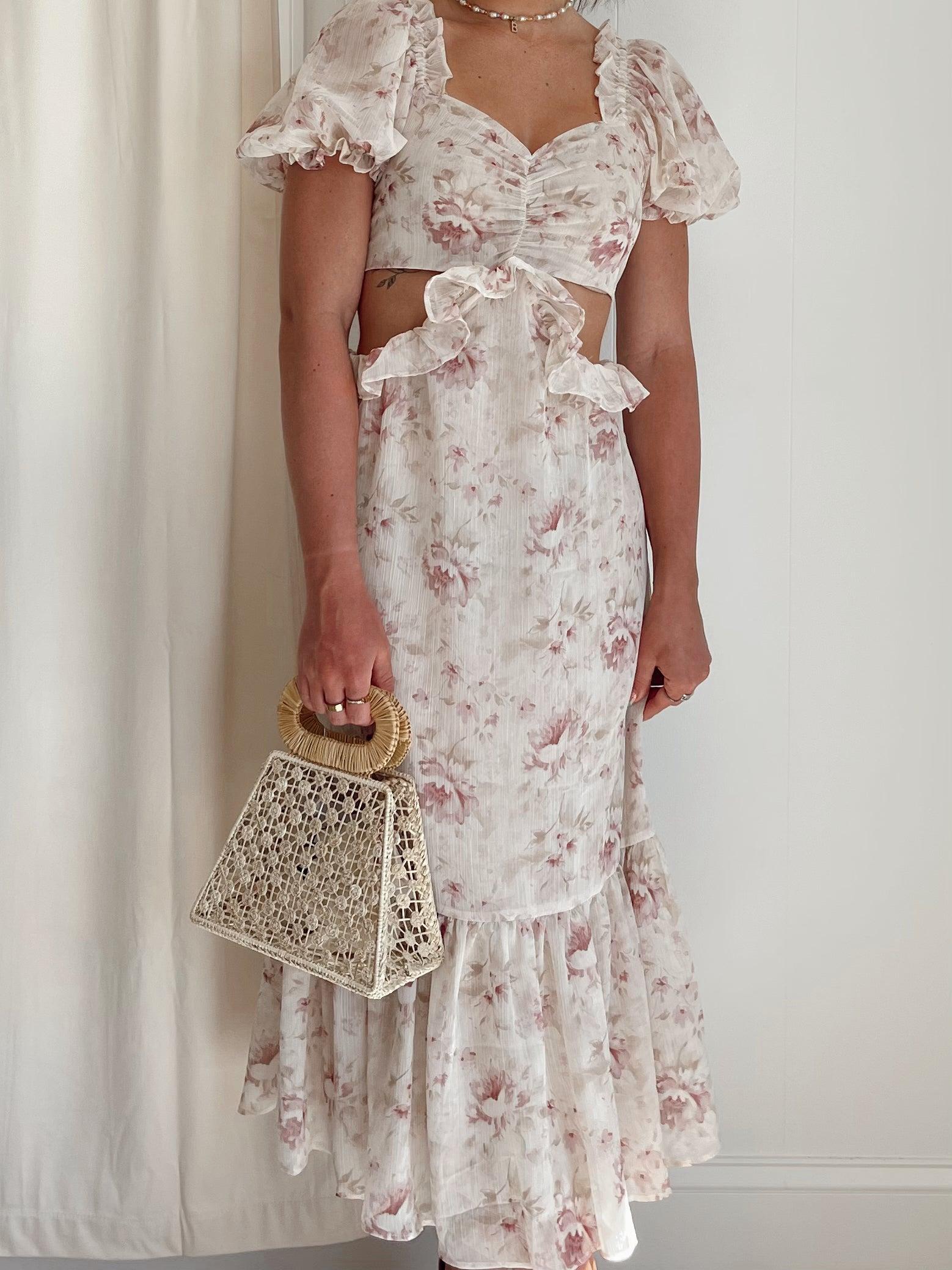 En Saison Kika Floral Cut Out Midi Dress FINAL SALE Product Image