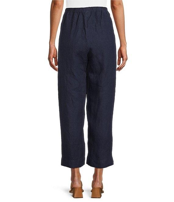 Bryn Walker Akna Light Linen Elastic Waist Straight Leg Pants Product Image