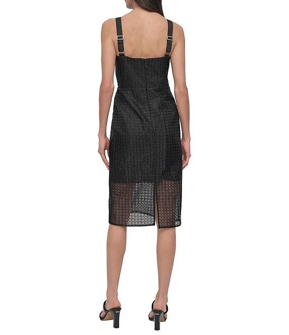 DKNY by Donna Karan Organza Eyelet Sleeveless Dress Product Image
