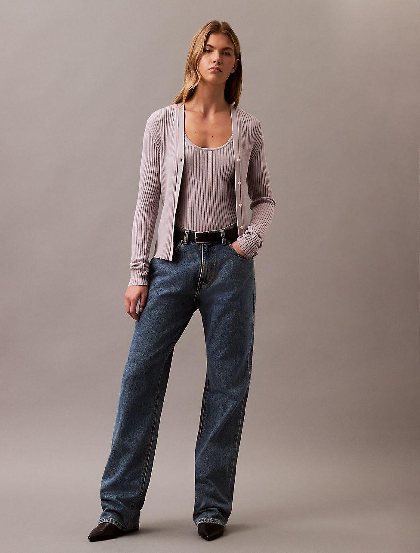 Smooth Cotton Rib Sweater Tank Top Product Image