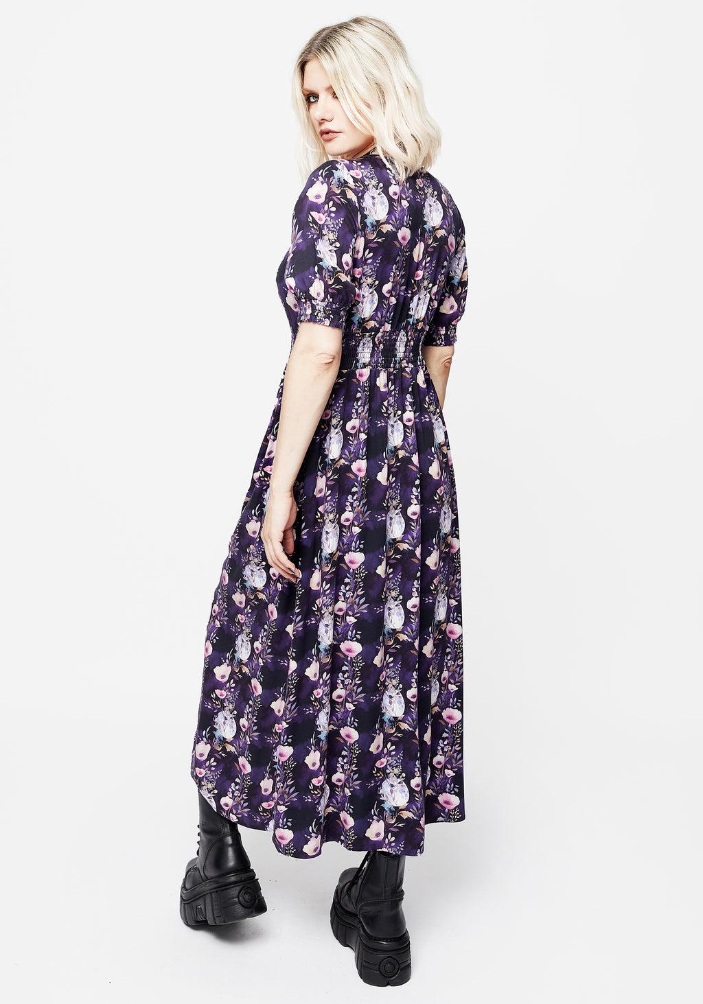 Socordia Floral Moon Ruched Waist Midaxi Dress Product Image