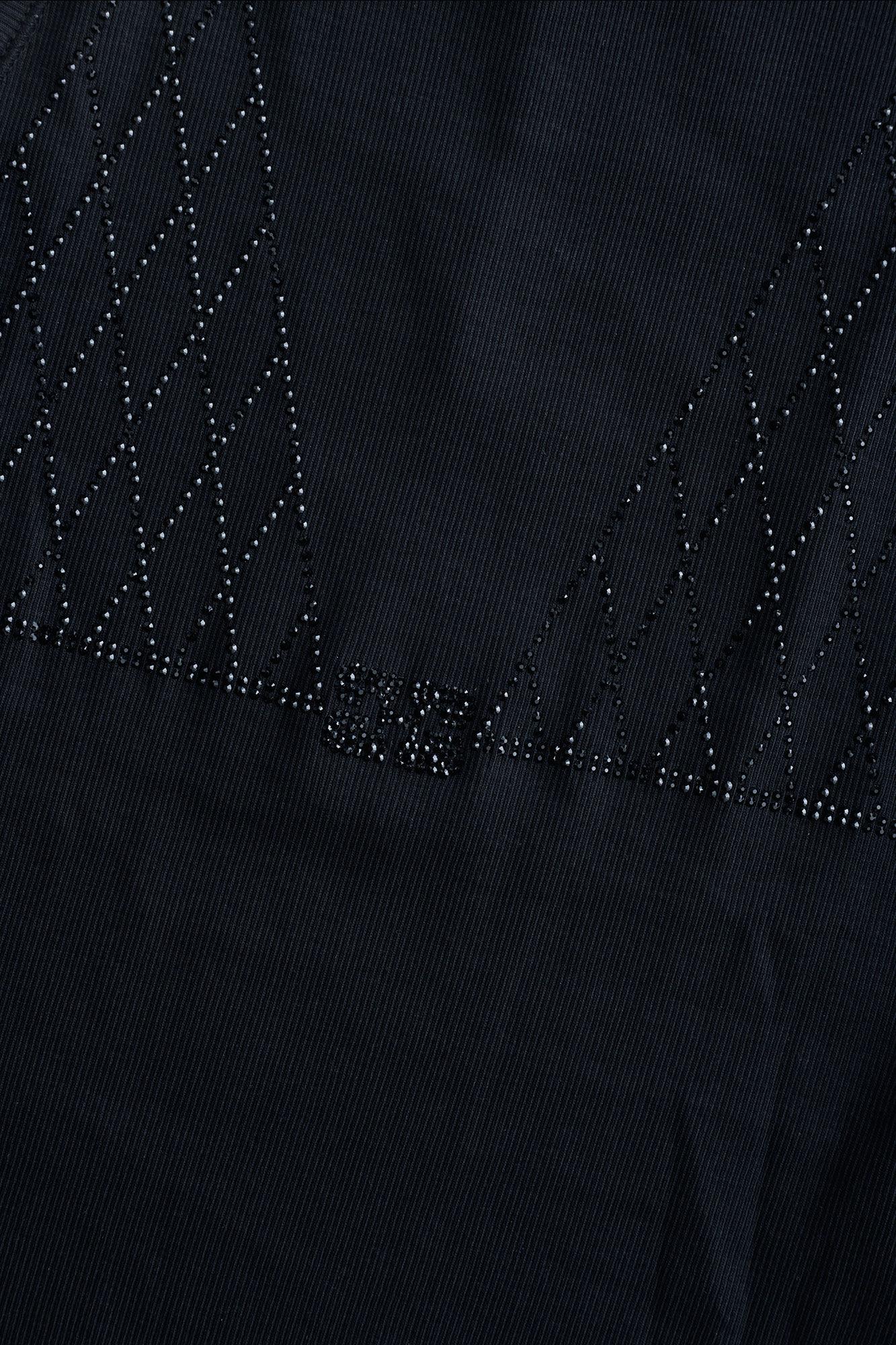 Black Soft Cotton Rib Rhinestone Top Product Image