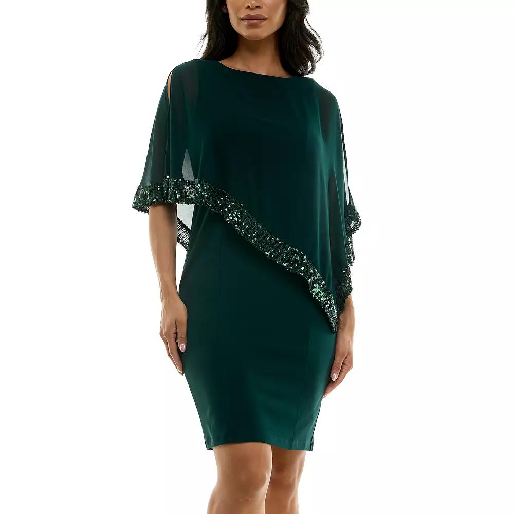 Women's Nina Leonard Popover Chiffon Shift Dress,  Product Image