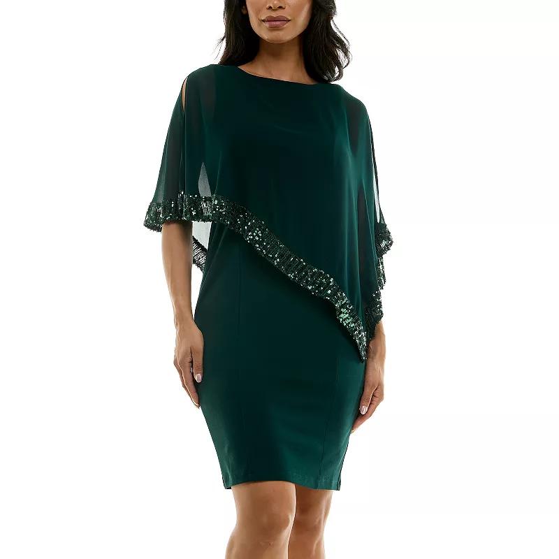 Women's Nina Leonard Popover Chiffon Shift Dress,  Product Image