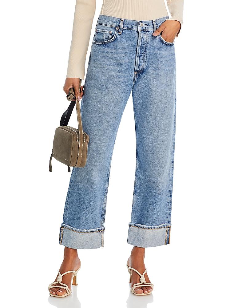 Agolde Fran High Rise Wide Leg Low Slung Cuffed Jeans in Invention Product Image