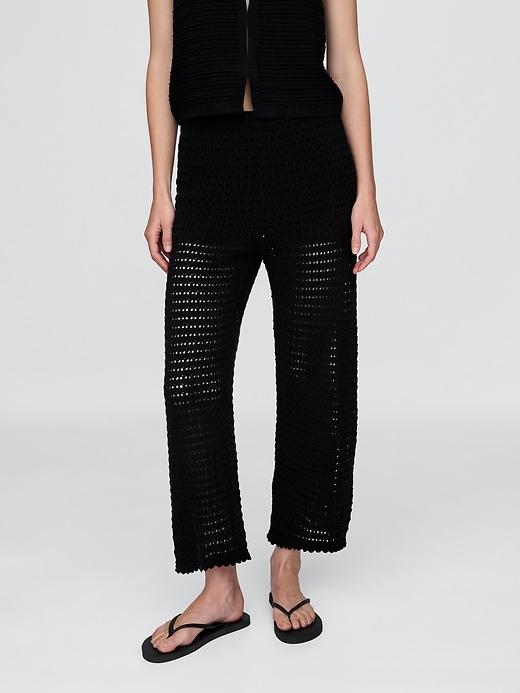 100% Cotton Crochet Ankle Pants Product Image