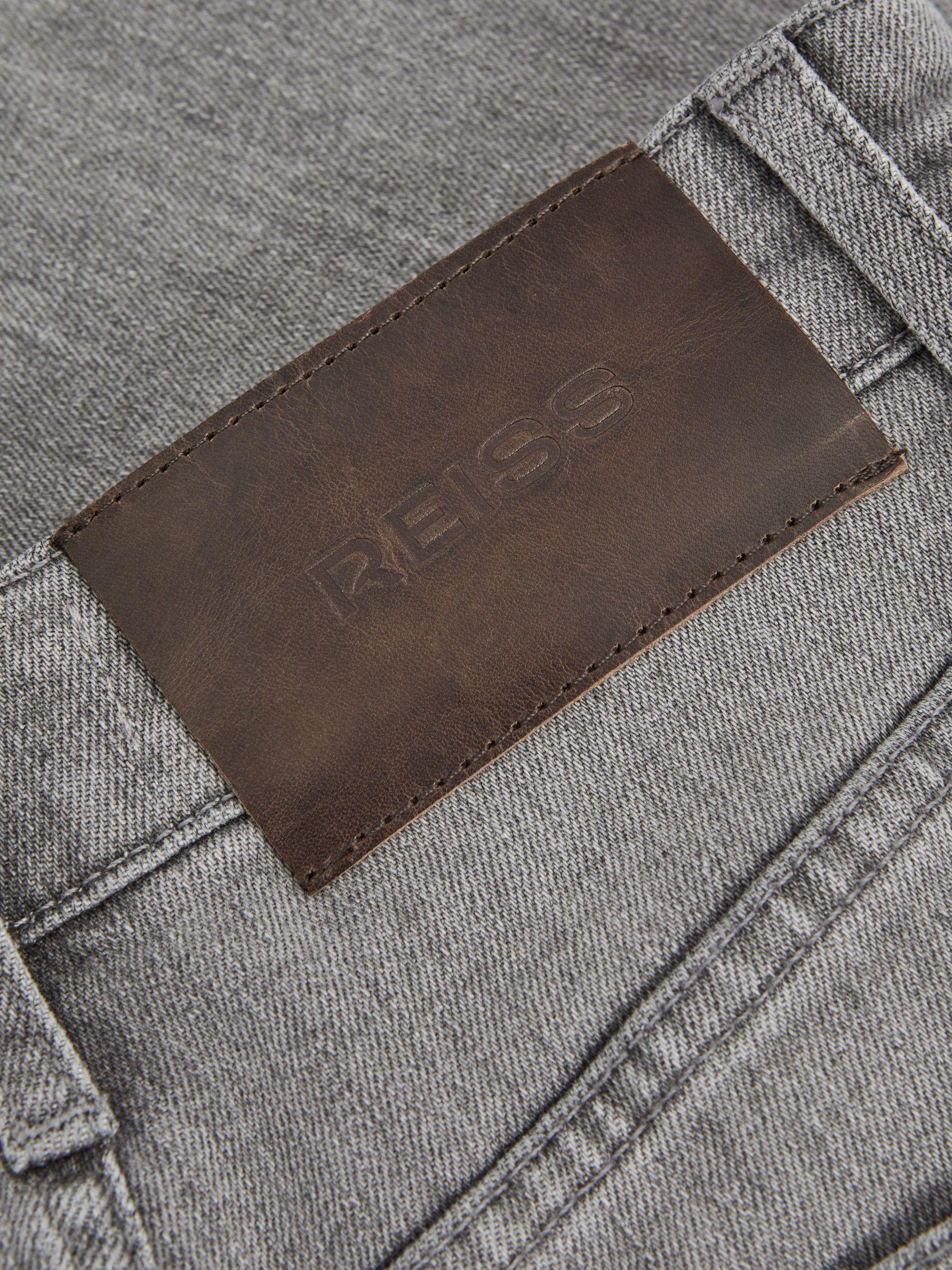 Petite Wide Leg Jeans in Washed Grey Product Image