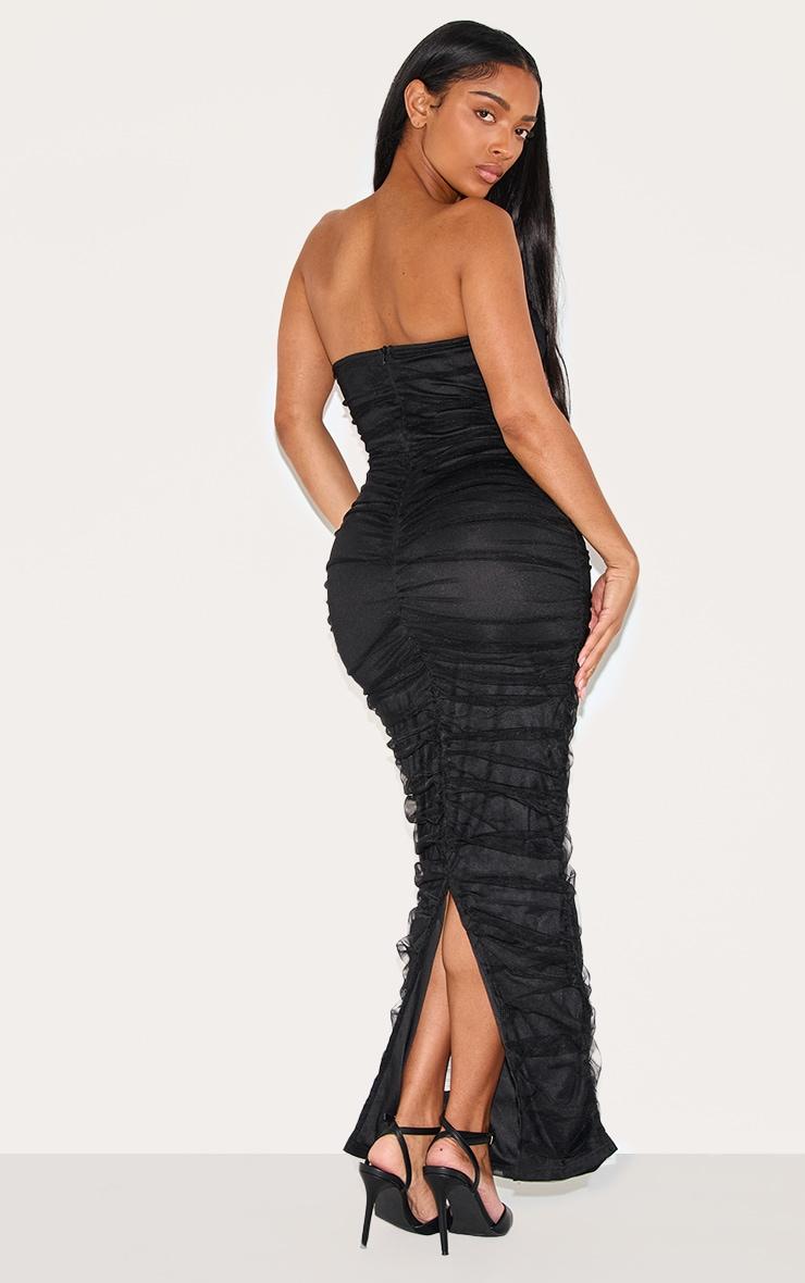 Shape Black Mesh Corset Bandeau Maxi Dress Product Image
