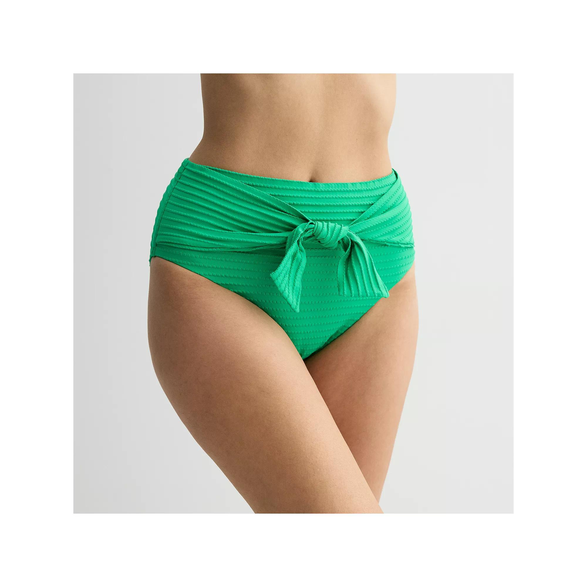Women's Freshwater Bow Tie High Waist Swim Bottoms,  Product Image