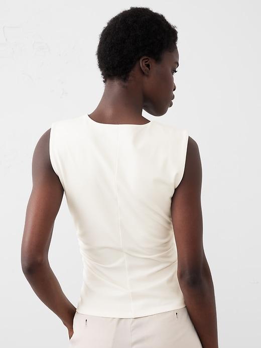 Shirred-Waist Ponte Top Product Image