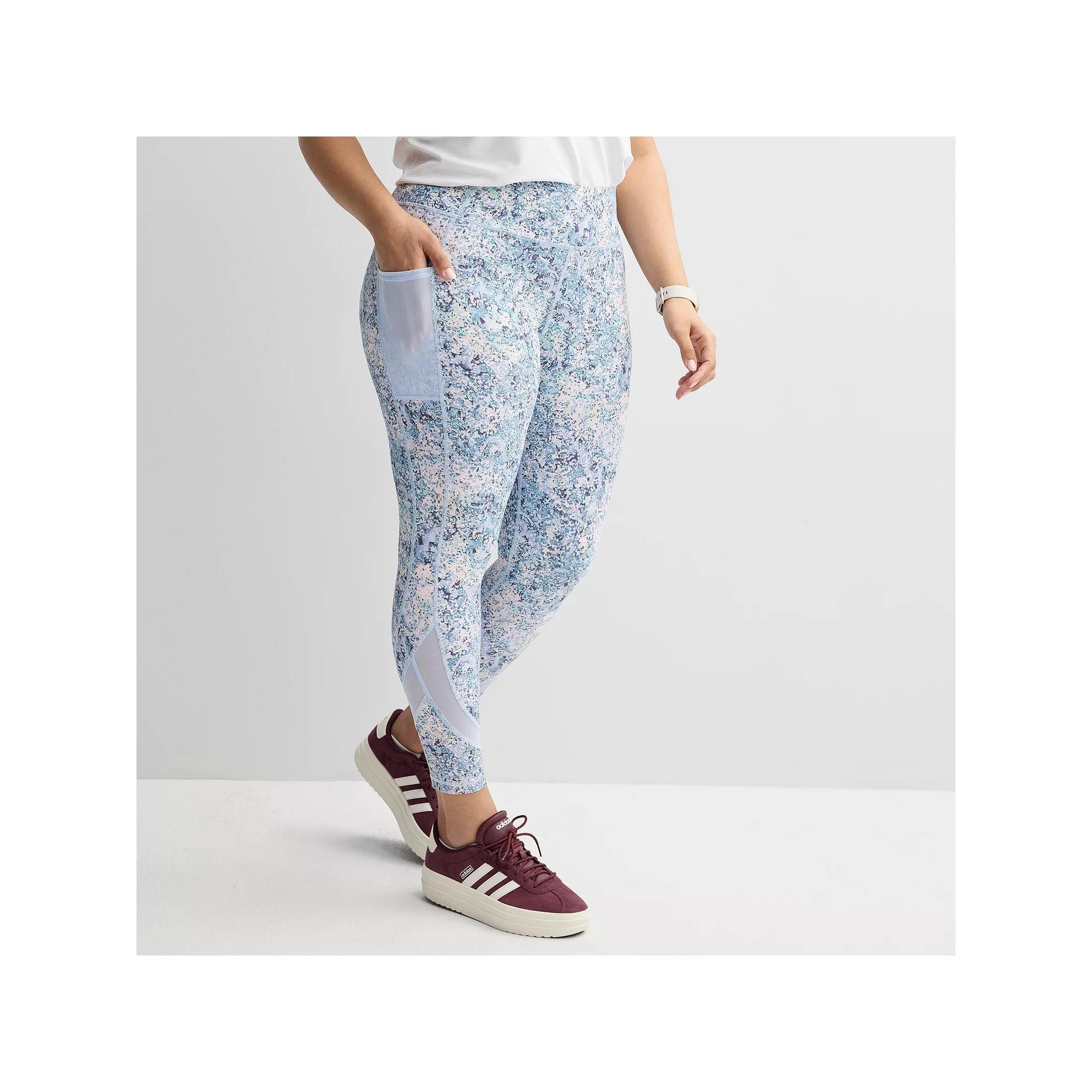 Plus Size Tek Gear Ultrastretch Mesh Pieced 7/8 Leggings, Womens Product Image