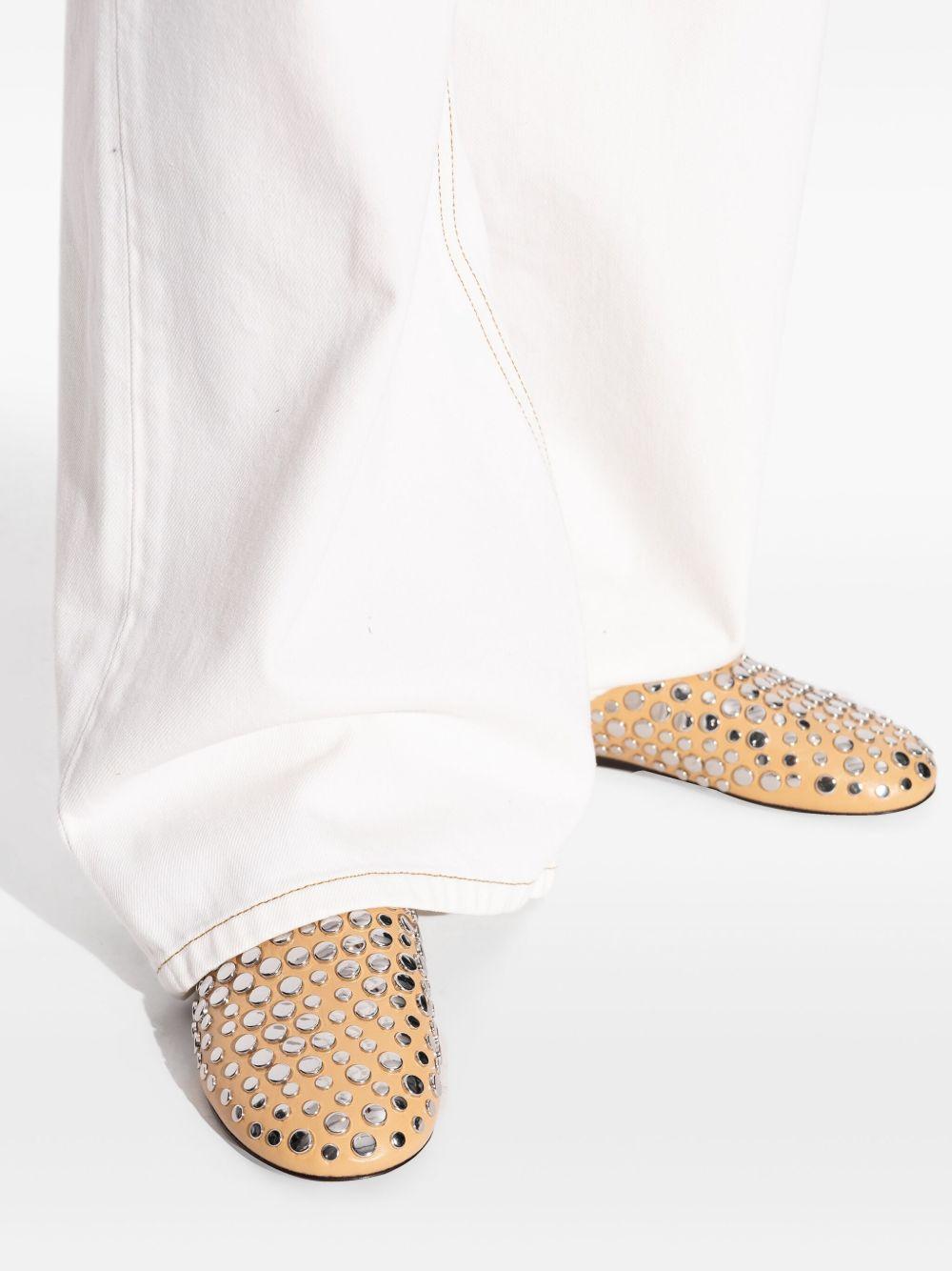 leather studded flat mules Product Image
