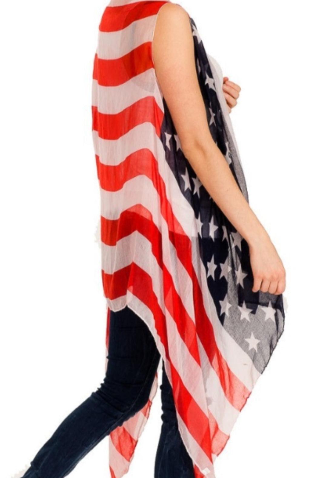American Flag Sheer Vest Product Image