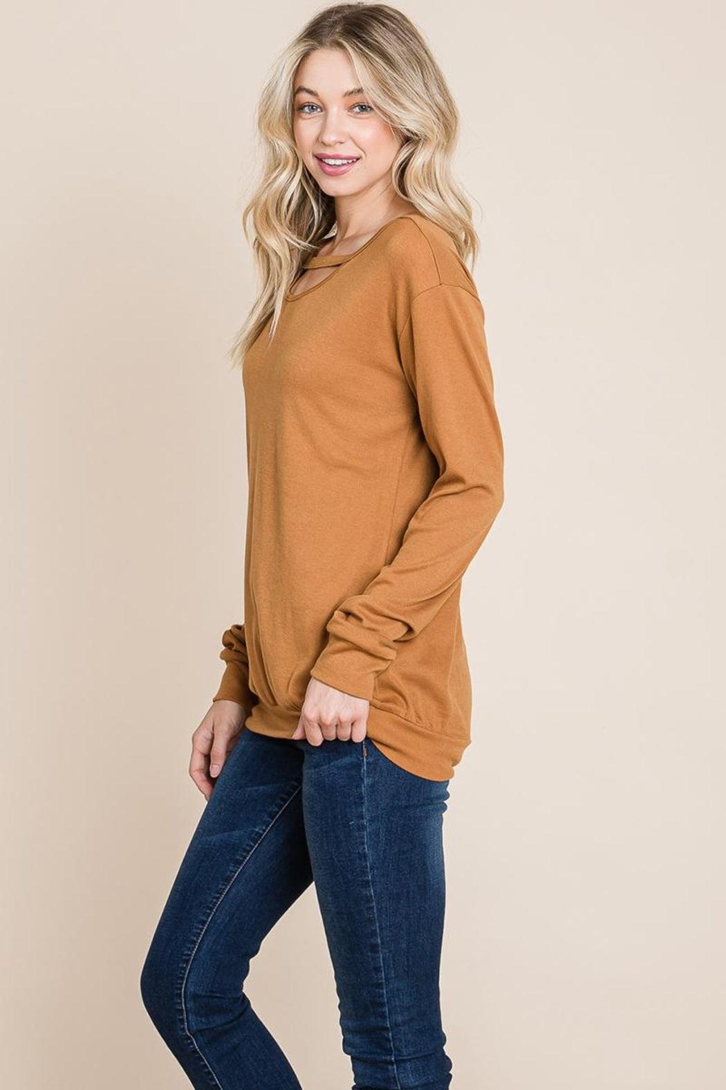 Cut Out Knit Sweatshirts Tops Product Image