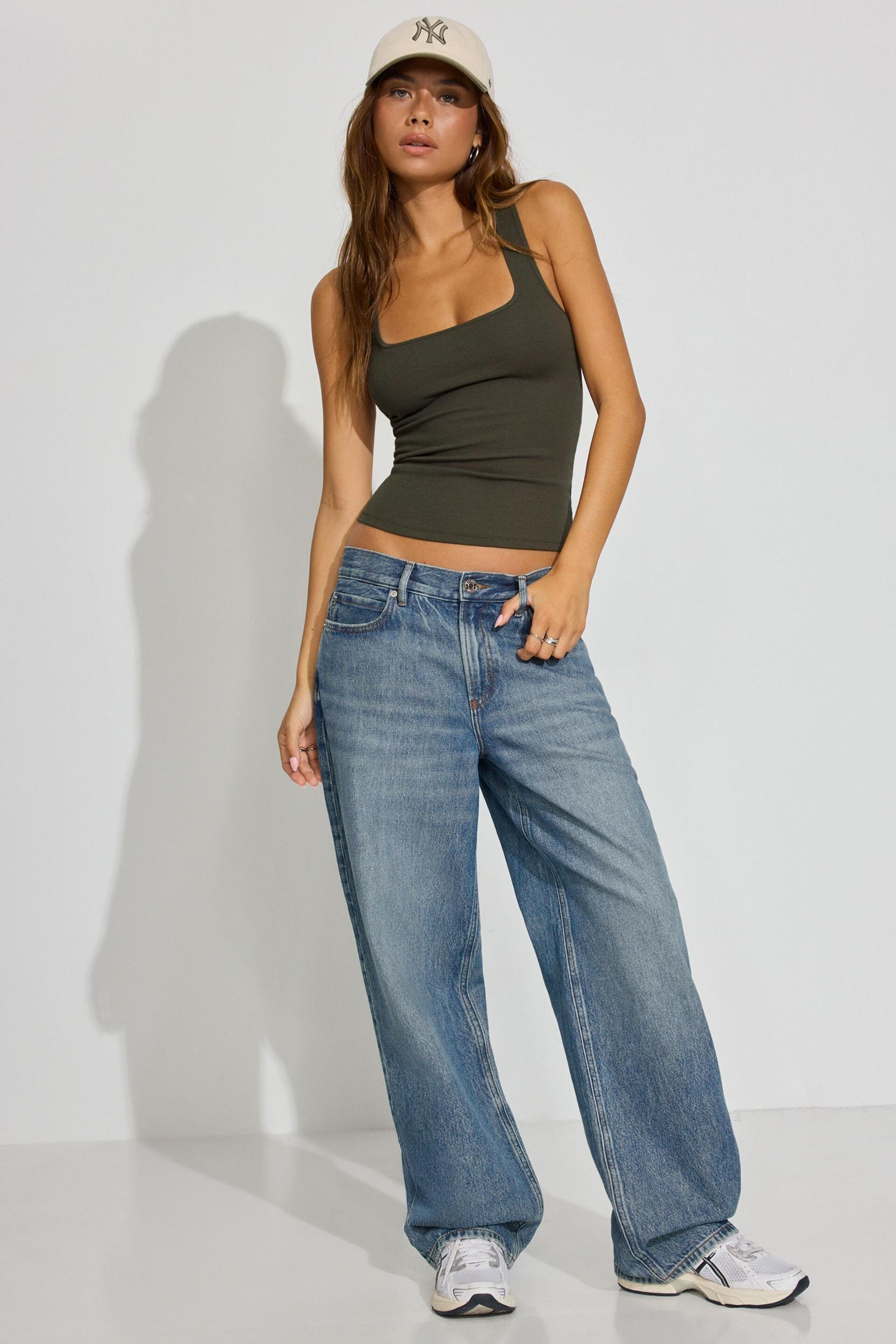 Square Neck Ribbed Tank Top Product Image