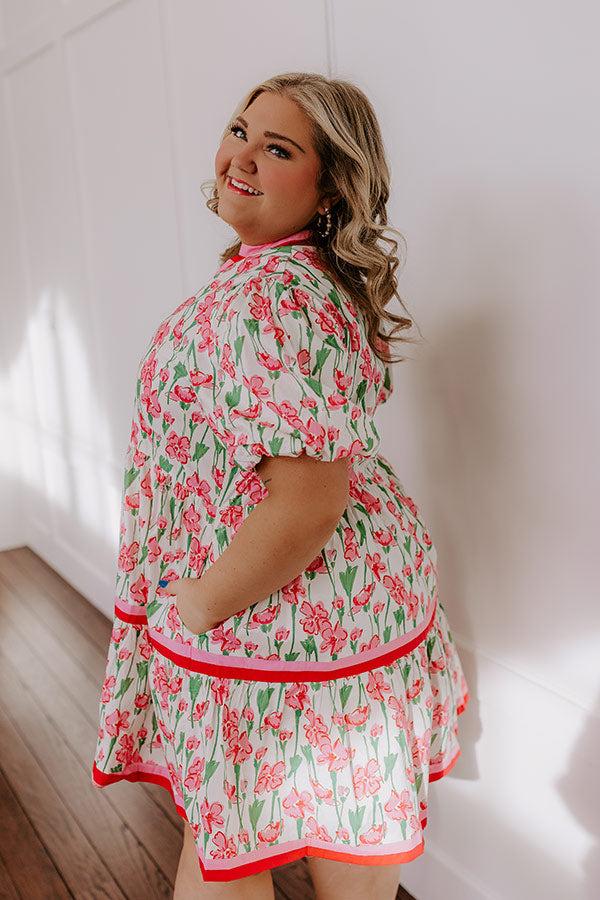 Fresh Horizon Floral Mini Dress in Pink Curves Product Image
