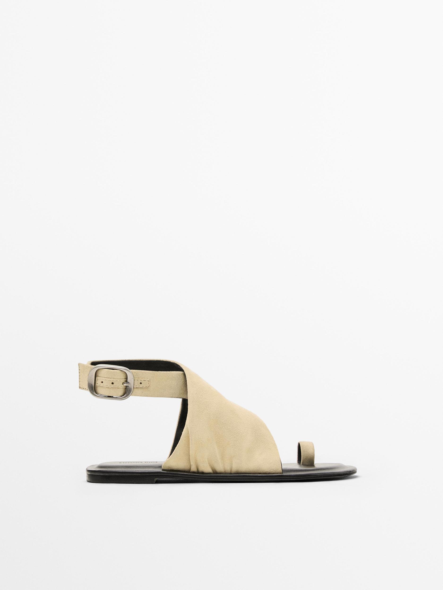 Tubular suede sandals Product Image