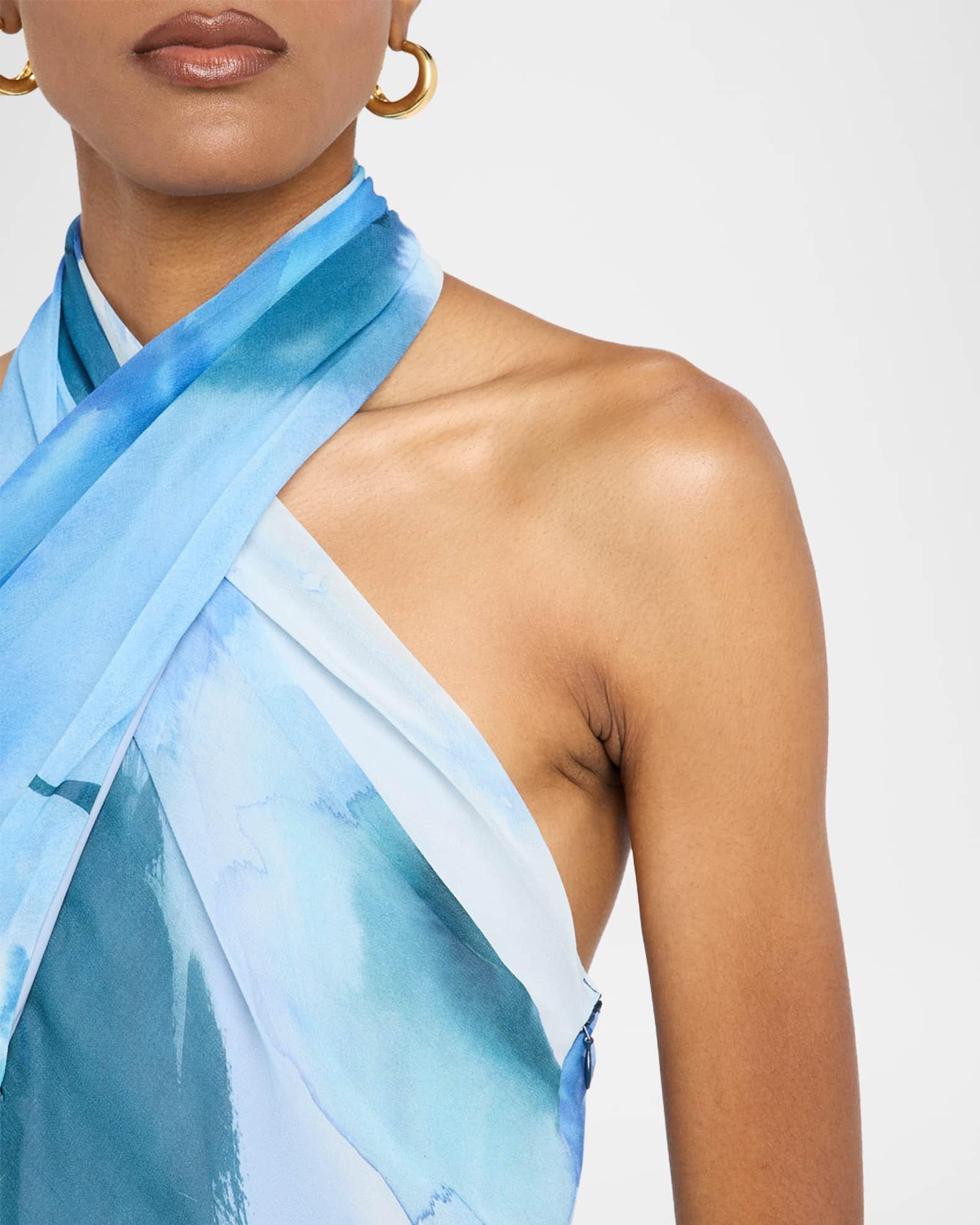 Floral Georgette Halter Gown Product Image