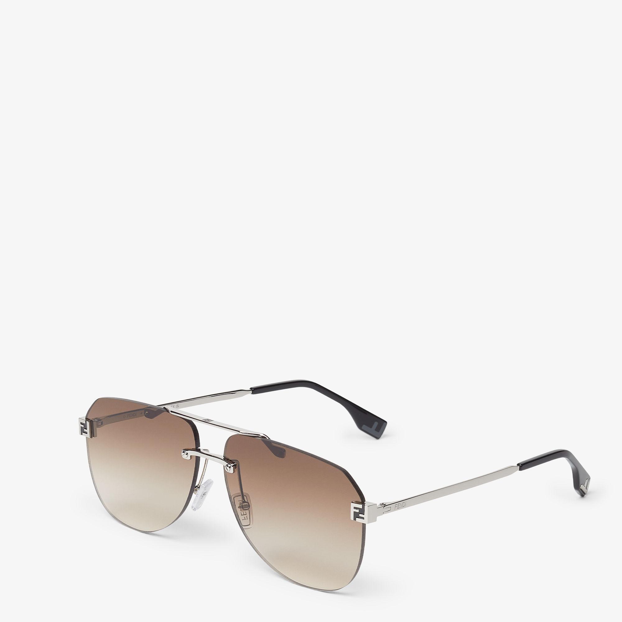 Fendi SkyPalladium-colored metal sunglasses Product Image