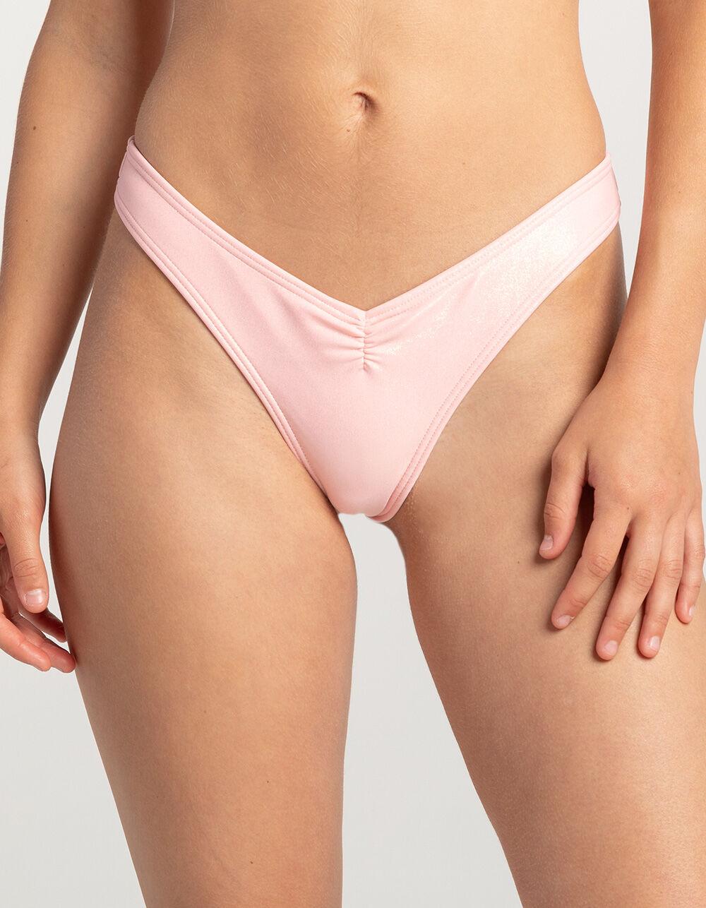 FULL TILT Iridescent Tiny Bikini Bottoms - PINK Product Image